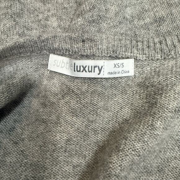Subtle Luxury 100% Cashmere Dolman Sleeve Slouchy Pullover Sweater Gray Size S - Picture 4 of 7